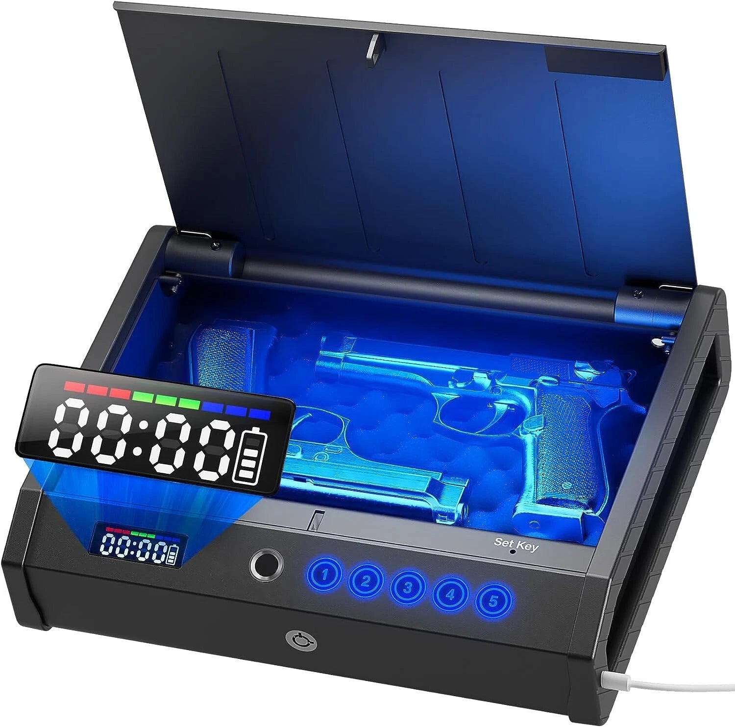 Gun Safes fingerprint recognition with USB-C port
